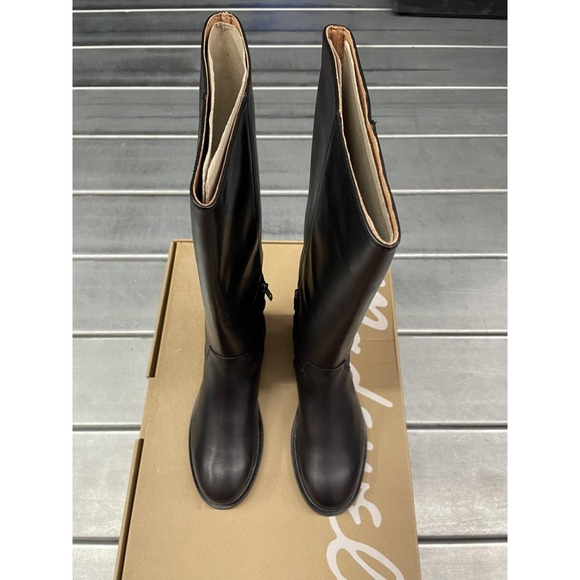 Madewell Tall Drumgold Riding Boots Womens‎ Size 6 Black Vachetta Leather NWB - Picture 3 of 11
